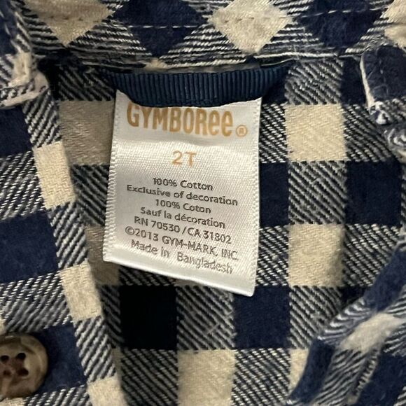 Gymboree 2t navy and cream button down shirt - Picture 3 of 5